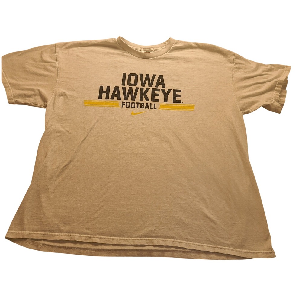 Nike Team Iowa Hawkeye Football T-Shirt Men's XXL White Just Do It Graphic Tee
